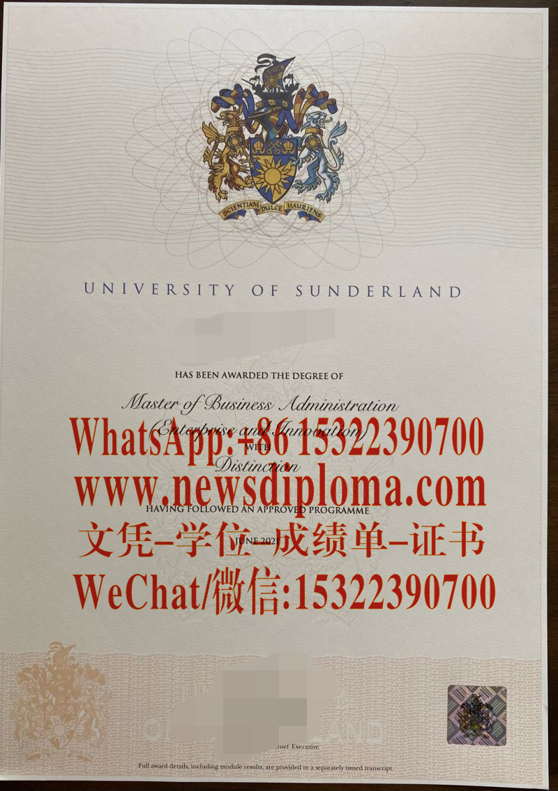 做个桑德兰大学毕业证文凭证书